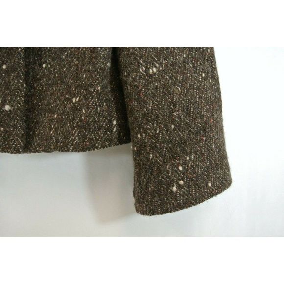 United Colors of Benetton Shrug Bolero Coat Tweed Cropped Brown Size 38 Ladies - Picture 4 of 12
